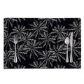 Black White Palm Tree Pattern Print Placemat