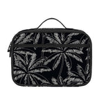 Black White Palm Tree Pattern Print Portable Lunch Bag