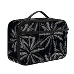 Black White Palm Tree Pattern Print Portable Lunch Bag