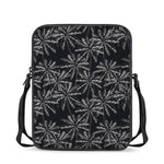 Black White Palm Tree Pattern Print Rectangular Crossbody Bag