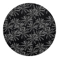 Black White Palm Tree Pattern Print Round Blanket