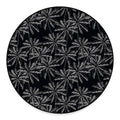 Black White Palm Tree Pattern Print Round Floor Mat