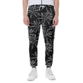Black White Palm Tree Pattern Print Joggers