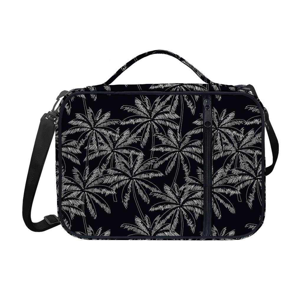 Black White Palm Tree Pattern Print Shoulder Strap Bible Bag
