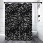 Black White Palm Tree Pattern Print Shower Curtain