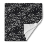Black White Palm Tree Pattern Print Silk Bandana
