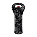 Black White Palm Tree Pattern Print Single Neoprene Wine Tote