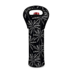 Black White Palm Tree Pattern Print Single Neoprene Wine Tote