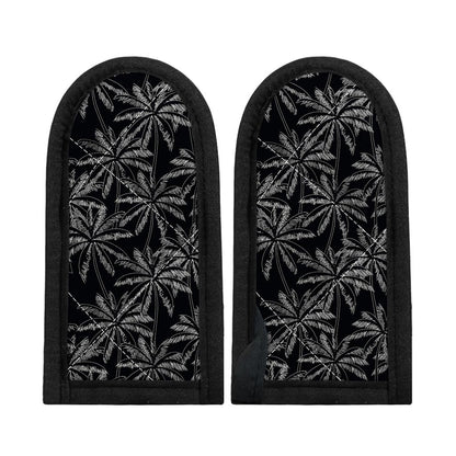 Black White Palm Tree Pattern Print Skillet Handle Cover