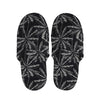 Black White Palm Tree Pattern Print Slippers