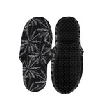 Black White Palm Tree Pattern Print Slippers