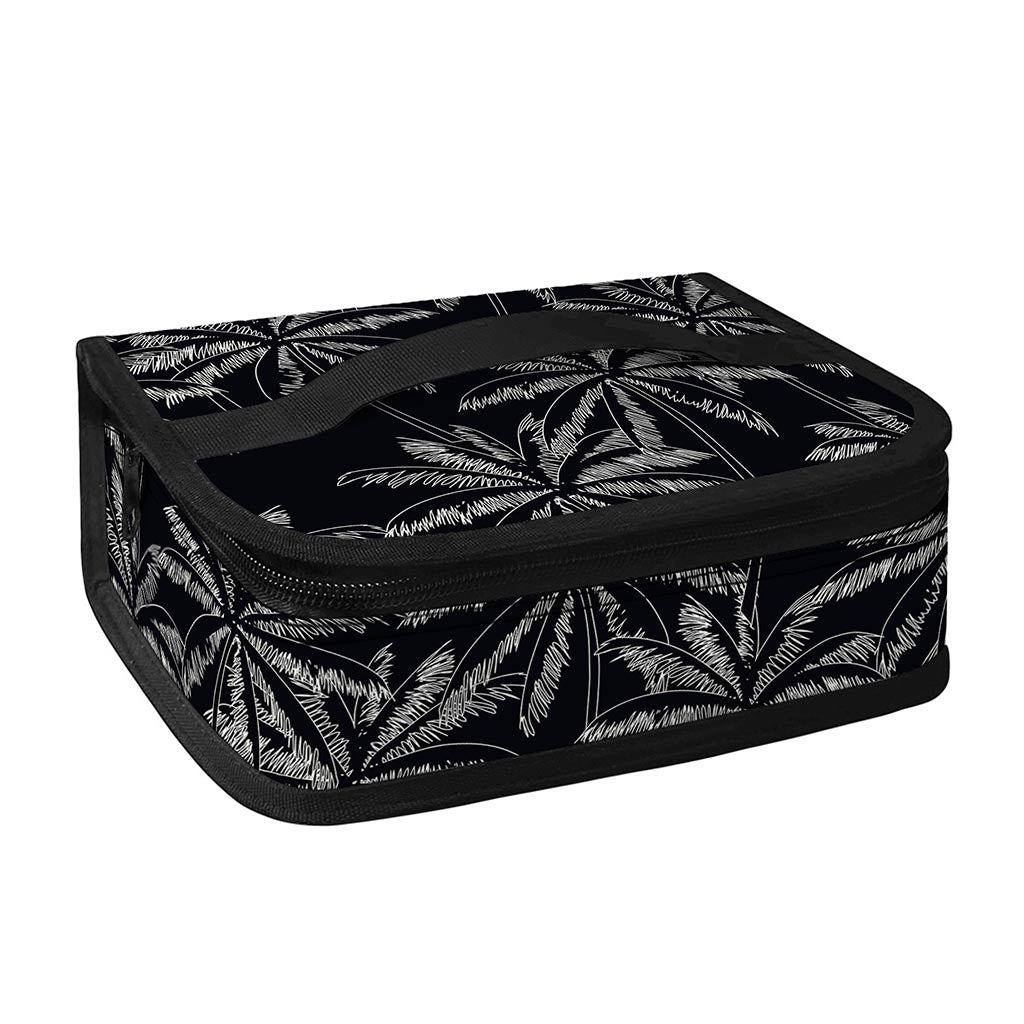 Black White Palm Tree Pattern Print Small Lunch Bag