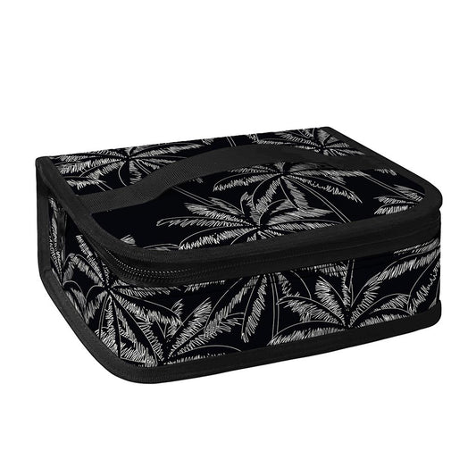 Black White Palm Tree Pattern Print Small Lunch Bag
