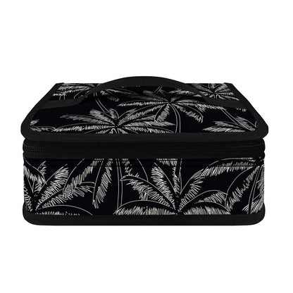 Black White Palm Tree Pattern Print Small Lunch Bag