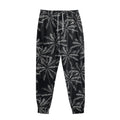 Black White Palm Tree Pattern Print Sweatpants