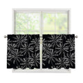 Black White Palm Tree Pattern Print Tier Curtains