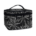 Black White Palm Tree Pattern Print Travel Makeup Bag