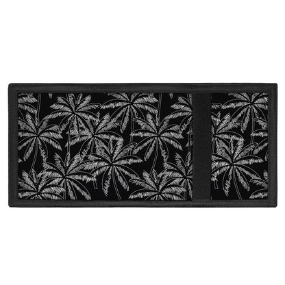 Black White Palm Tree Pattern Print Trifold Wallet