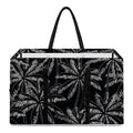 Black White Palm Tree Pattern Print Utility Tote Bag