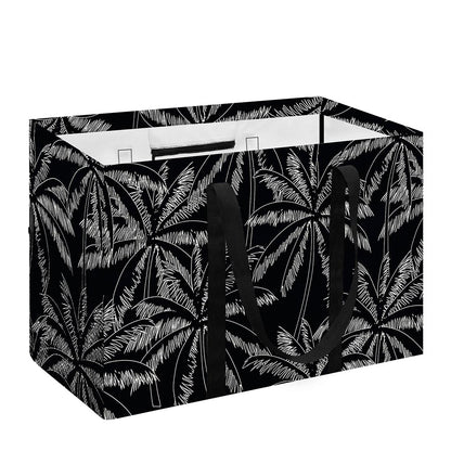 Black White Palm Tree Pattern Print Utility Tote Bag