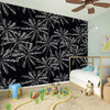 Black White Palm Tree Pattern Print Wall Sticker