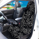 Black White Palm Tree Pattern Print Waterproof Car Seat Cover