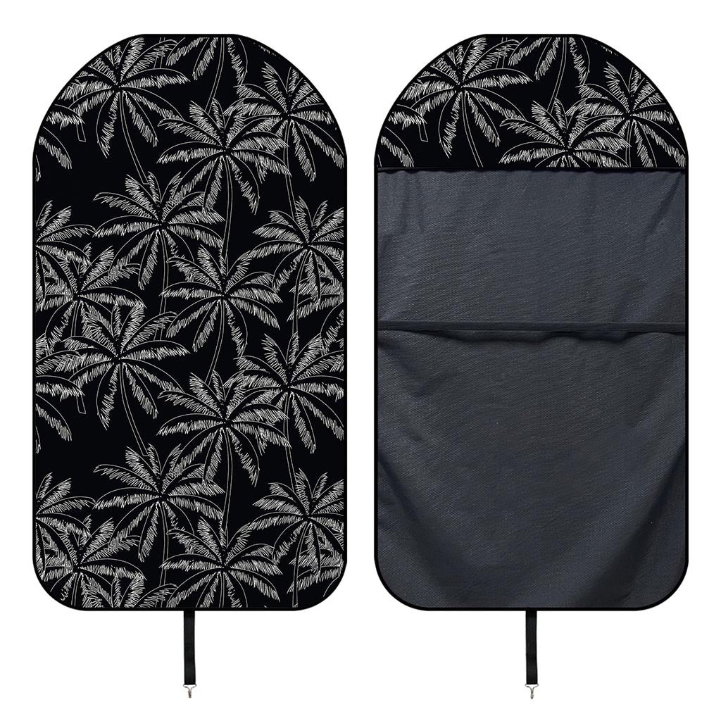 Black White Palm Tree Pattern Print Waterproof Car Seat Cover