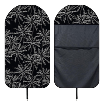 Black White Palm Tree Pattern Print Waterproof Car Seat Cover