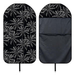 Black White Palm Tree Pattern Print Waterproof Car Seat Cover