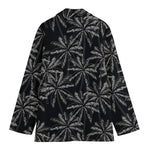 Black White Palm Tree Pattern Print Women's Blazer