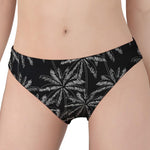 Black White Palm Tree Pattern Print Women's Panties