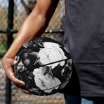 Black White Rose Floral Pattern Print Basketball