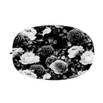 Black White Rose Floral Pattern Print Car Side Mirror Covers