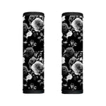 Black White Rose Floral Pattern Print Handle Covers