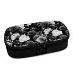 Black White Rose Floral Pattern Print Insulin Cooler Travel Case