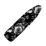Black White Rose Floral Pattern Print Ironing Board Cover