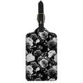 Black White Rose Floral Pattern Print Luggage Tag