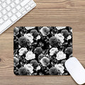 Black White Rose Floral Pattern Print Mouse Pad