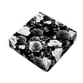 Black White Rose Floral Pattern Print Outdoor Seat Cushion Cover
