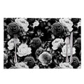 Black White Rose Floral Pattern Print Placemat