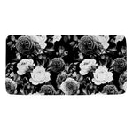 Black White Rose Floral Pattern Print Towel