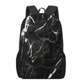 Black White Scratch Marble Print 17 Inch Backpack