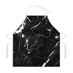 Black White Scratch Marble Print Adjustable Apron