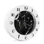 Black White Scratch Marble Print Alarm Clock