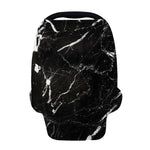 Black White Scratch Marble Print Baby Seat Cover
