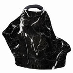 Black White Scratch Marble Print Baby Seat Cover