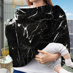 Black White Scratch Marble Print Baby Seat Cover