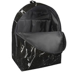 Black White Scratch Marble Print Backpack