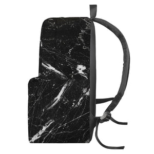 Black White Scratch Marble Print Backpack