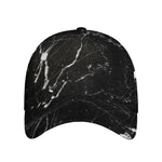 Black White Scratch Marble Print Baseball Cap